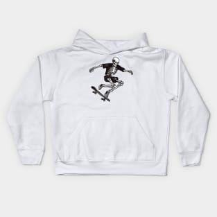 skull on skateboard Kids Hoodie